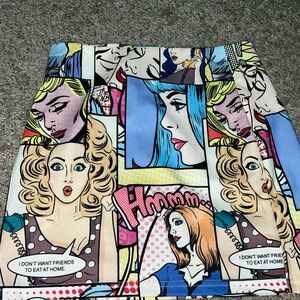 SHEIN Colorful Comic Print Mini Skirt